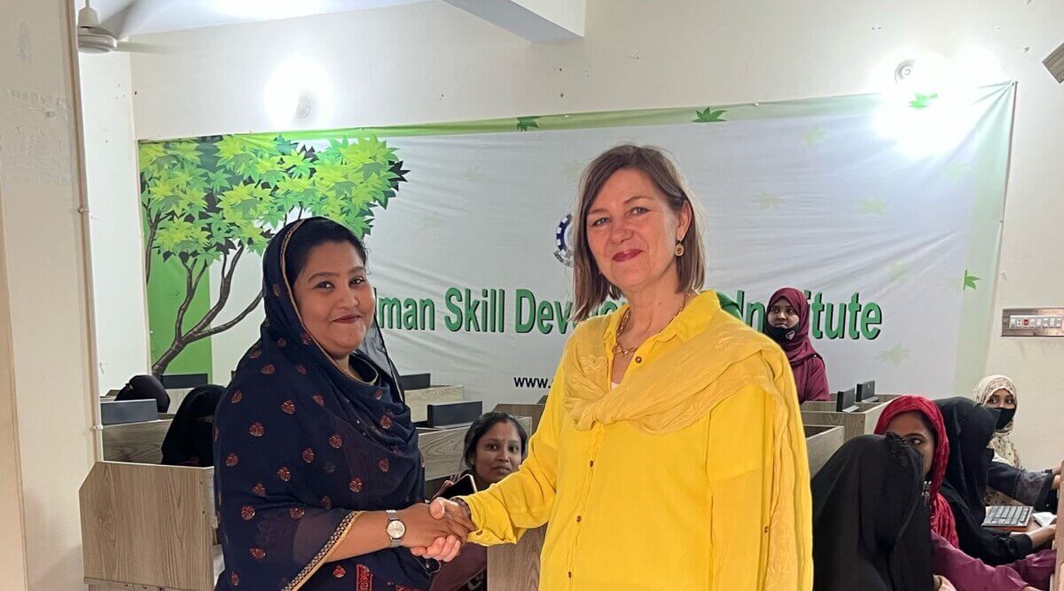 pum expert Yolanda Ulenaers in Bangladesh Sadman Skills institute